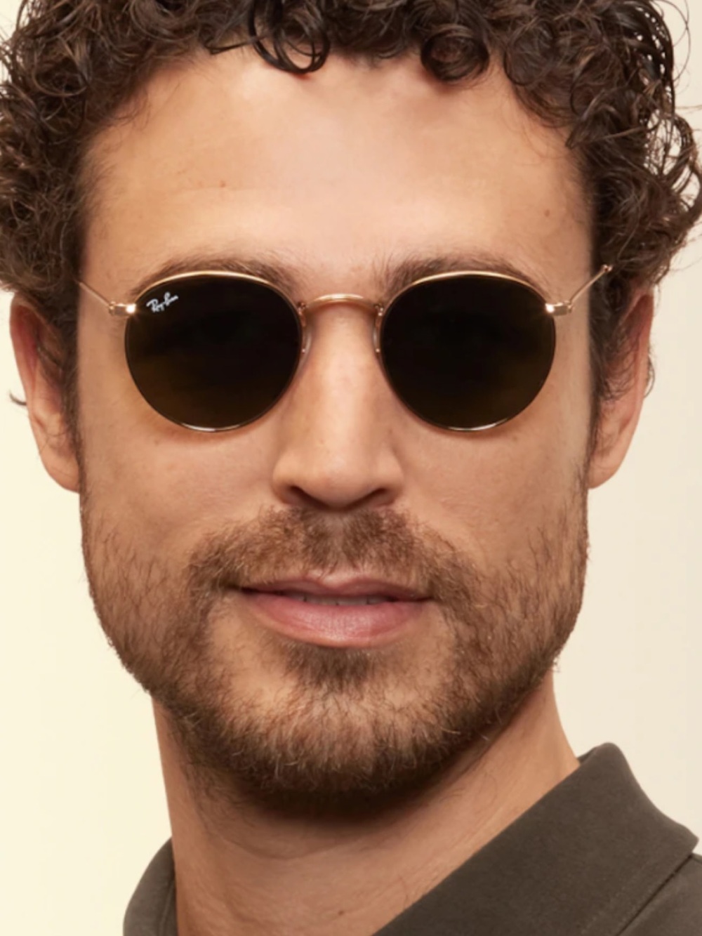 Ray-Ban UNISEX Gold Frame Sunglasses with Green Lenses